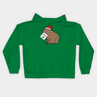 Cute Capybara says Merry Christmas Kids Hoodie